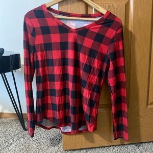 Womens long sleeve Buffalo check top